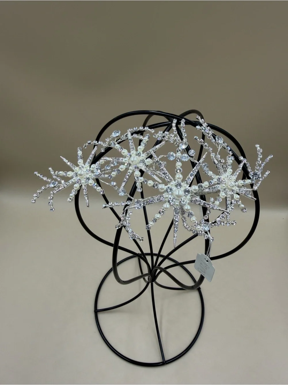 Bridal Rhinestone Pearl Starburst Hair Barrette